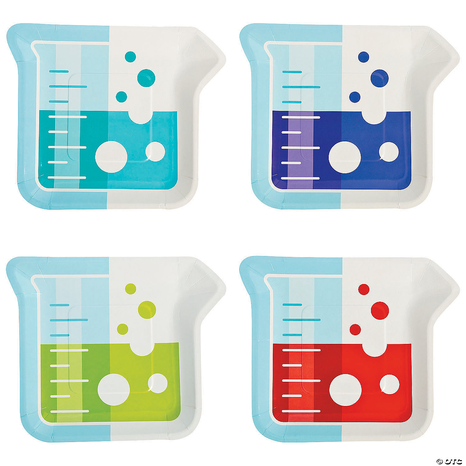 Science Party Beaker Shaped Dessert Plates - 8 Pk